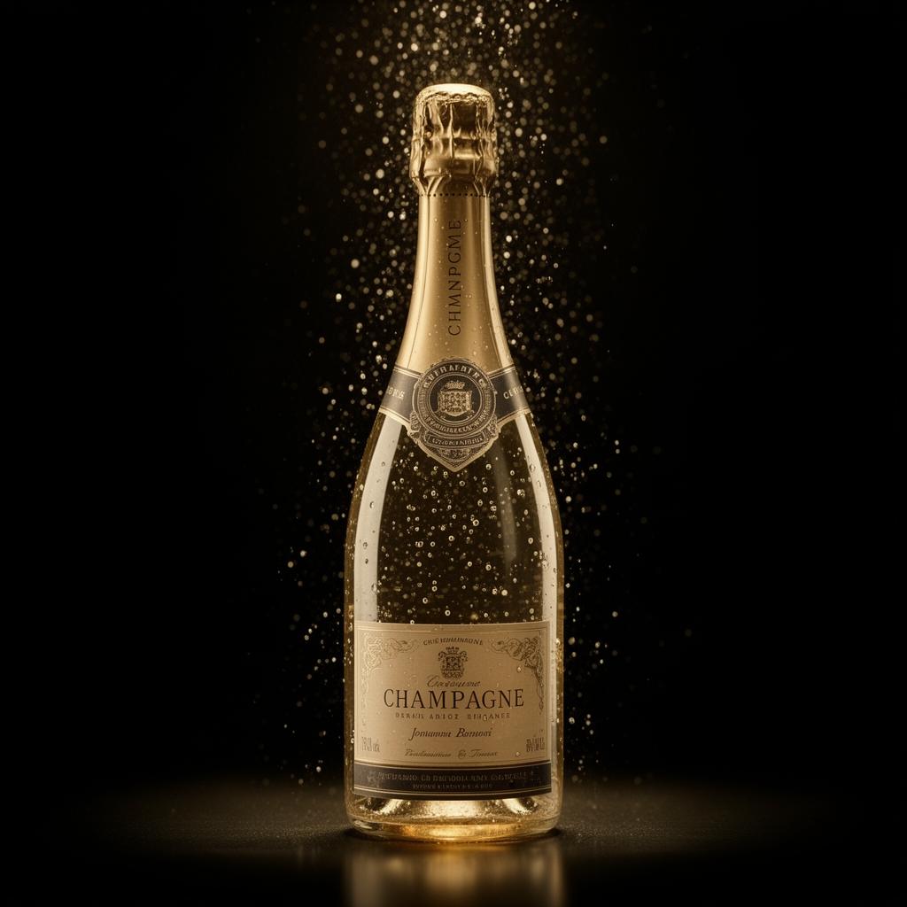 Vintage champagne bottle
